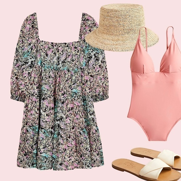 J. Crew Puff Sleeve Beach Dress - Picture 3 of 9